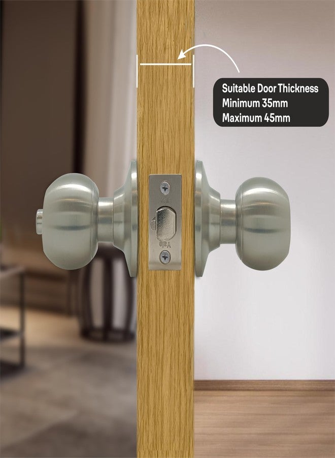 ييل طقم مقبض حمام من الفولاذ المقاوم للصدأ المصقول من ييل - قفل أسطواني كلاسيكي بدون مفتاح - قفل مقبض باب أنبوبي بدبوس من الفولاذ المقاوم للصدأ - (قفل حمام بدون مفتاح) - Image 2